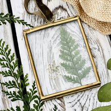Load image into Gallery viewer, Miniature Brass Glass Frame Botanical - Fern
